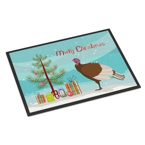 Carolines Treasures Bourbon Red Turkey Hen Christmas Indoor or Outdoor Mat - 24 x 36 in. BB9349JMAT - main
